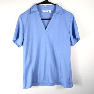 Lady Hagen Essentials M Blue Short Sleeve Polo Womens Golf Performance Shirt